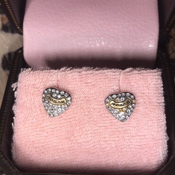 Juicy Couture Jewelry - Juicy Couture Heart Pave Earrings